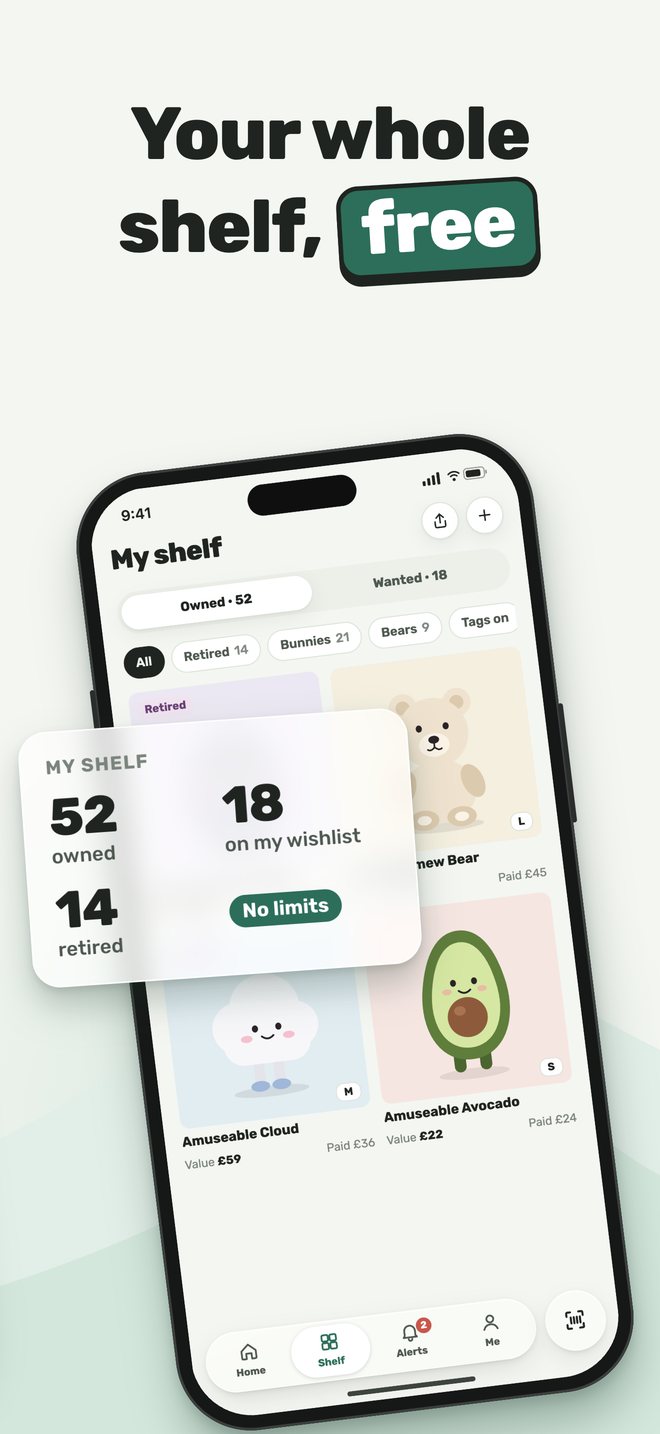 App screenshot: Your whole shelf, free